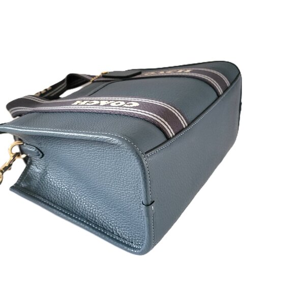 Coach CBH14 Refined Pebbled Leather Smith Tote 24 Crossbody Handbag Denim - Picture 6 of 7